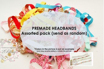 Premade Headband PATTERN, Mix assorted, NB/Toddler, Pack of 10
